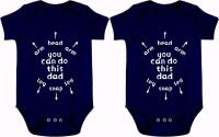 2 New Size 12-18 Months Adorable Funny "You Can Do This Dad" Baby Onesies