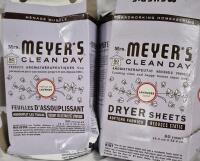 2 New Packs Mrs. Meyer's Clean Day Dryer Sheets Lavender Scent