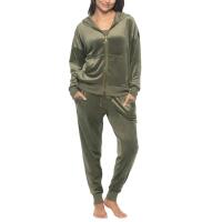 New Size MED Women's BLACK BOW 2-Piece Velour Lounge Set