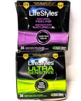72 New LIFESTYLES Comdoms, 36 Natural Feeling & 37 Ultra Sensitive [EXP 06/2029 - 10/2029]