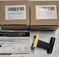 4 New Miyili Bathroom Towel Hooks Black & Gold