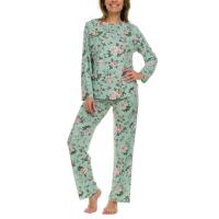 New Size XXL Women's FLORA NIKROOZ 2 Piece Super Soft Satin Trim Notch Collar Pajama Sleep Lounge Set