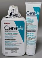 2 New CERAVE Cleansers: Acne Control Cleanser & Acne Foaming Cleanser [EXP 02/2026 - 05/2027], 1 Missing Pump Head