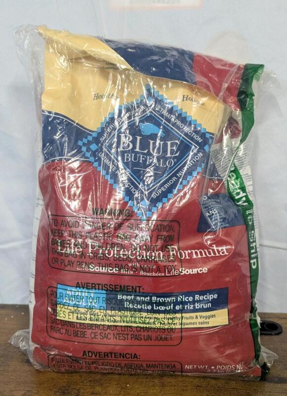 BB [2026 May 23] - New: Blue Buffalo Dog Food - Beef and Brown Rice - Bag is Damaged but Appears Full