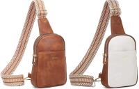 2 New YALUXE Sling Bags for Women Leather Crossbody Bag Trendy Crossover Chest Purse
