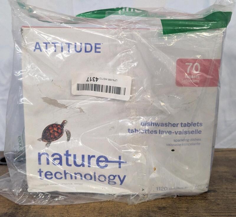 New: Attitude Dishwasher Tablets - Box is Open but Appears Full - 1120g