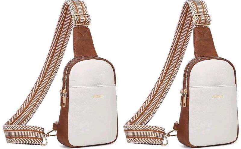 2 New YALUXE Sling Bags for Women Leather Crossbody Bag Trendy Crossover Chest Purse