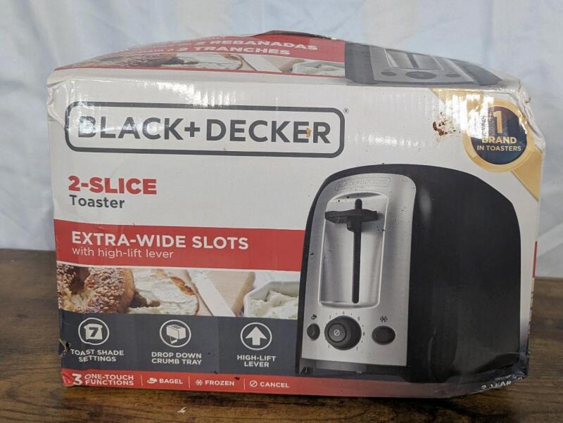 New: Black + Decker 2-Slice Toaster - Box Is Damaged