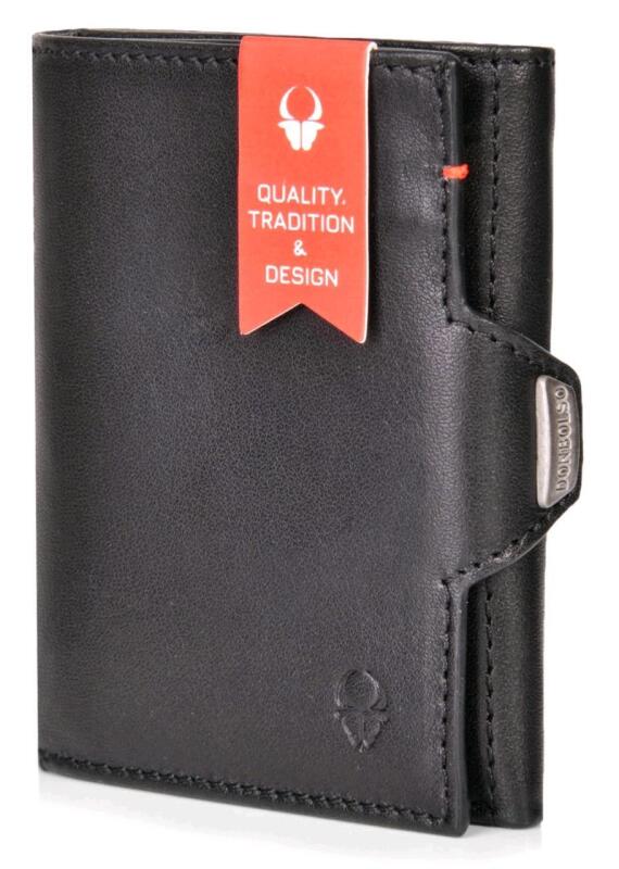 New DONBOLSO Nappa Black Wallet NextGen I Slim Trifold With RFID Protection