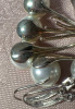 Three 925 sterling Pearl Earrings Lariat Pearl Rhinestone Necklace - 6