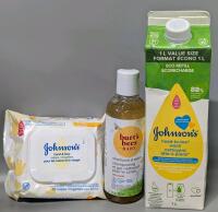 New Johnson's Head to Toe Wash, Hand + Face Wipes & Burt's Bees Baby Shampoo + Wash