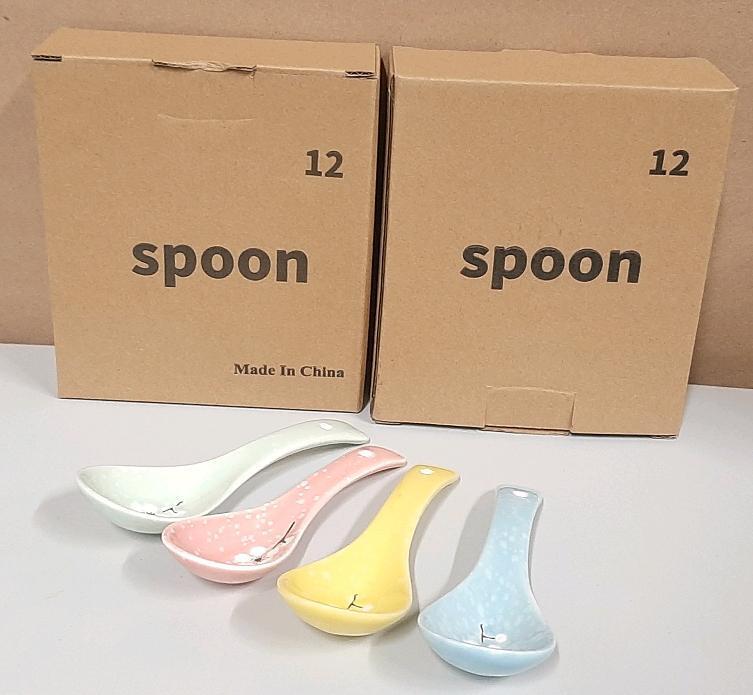 2 12-Packs of Ceramic Soup Spoons