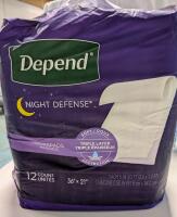 12 New Depend Night Defense Underpads.