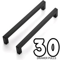 30 New Matte Black Rectangular Drawer Pulls/ Handles