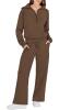 New Size LG Women's 2 Piece Sweater Set Long Sleeve Sweatshirt Pullover Zip Up Tops Jogging Pants Tracksuit Outfits Lounge Set