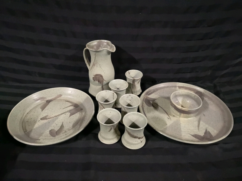 Beautiful Pottery Dishes - Pitcher, Cups +