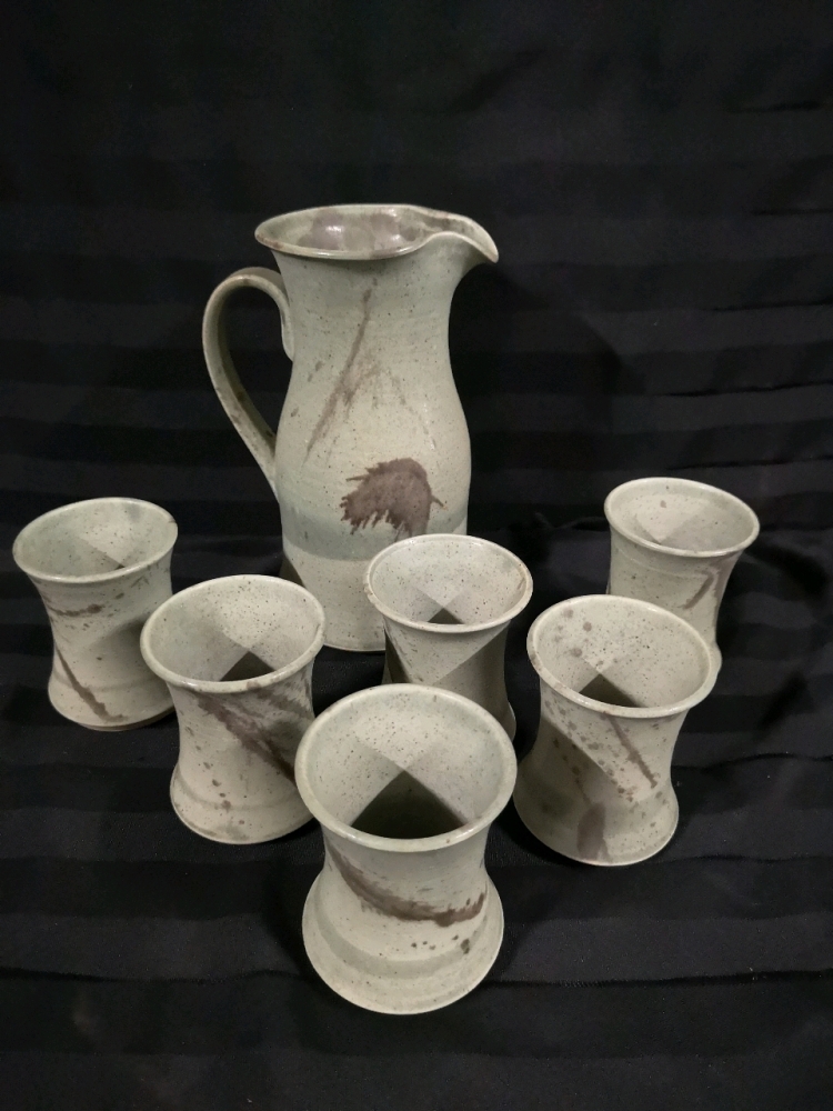 Beautiful Pottery Dishes Pitcher, Cups