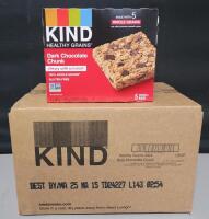 [BB 2025 MA 15] 8-Boxes KIND Healthy Grains Dark Chocolate Chunk Granola Bars . 8 Boxes - 5 Bars Per Box . Sealed