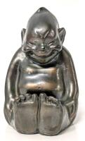Vintage Unsigned Billiken Chicago Chalkware Bronze-Colored Figure Designed by Florence Pretz : God of Happiness, God of Luck and God of Things As They Ought To Be, 4" Tall