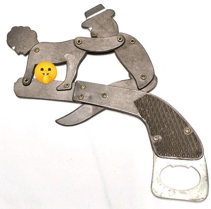 [Adults Only] Vintage Erotic Novelty Caplifter Pistol-Shaped Bottle Opener - Working 6" by 5.5"