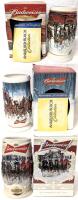 As-New 2006, 2007, 2014 BUDWEISER Holiday Steins, Handmade Collectables With Certificates of Authenticity, Approx 7.25" Tall Each