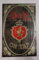 Stroh's Beer " On Tap " Mirror Bar Sign . Measures 12"&times;19"