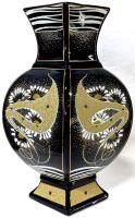 Striking Vintage Italian Trilobed Ceramic Vase With Daisy Design, 11.5" No Chips or Cracks