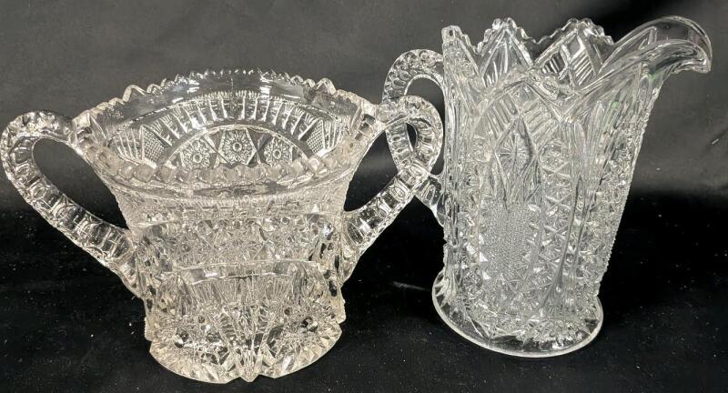 2 Crystal Vessels. Tallest Measures 7" Tall. Come chips and fleabites present.