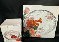 Mikasa Ctystal Ware. 4 Fruit Bowls, 1 Serving Platter. Laura Pattern.