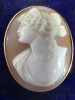 10K Yellow Gold Victorian Cameo Brooch Pendant