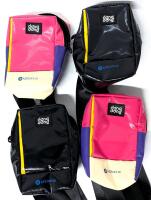 4 New Dong Dong Vietnam Recycled Vinyl Crossbody Bags, Great For Concerts! Hidden Side Pocket + 2 Inner Pockets, 4" &times; 3" &times; 7" Long (Excl Strap)
