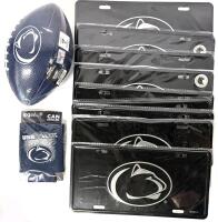 New NCAA PENN STATE NITTANY LIONS Fan Finds: 9 Metal License Plates, Can Cooler Coozie & Foam Football