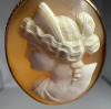 10K Yellow Gold Victorian Cameo Brooch Pendant - 5