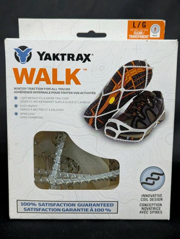 New Size LG (W13-15, M11.5-13.5) YAKTRAX Walk Clear Lightweight Spikeless Crampons For Ice & Snow