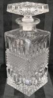 Vintage Bohemia Crystal Whiskey Decanter 9" Tall Diamond-point Cut Design