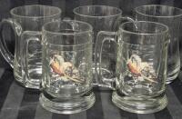 5 Vintage Glass Mugs/Steins -