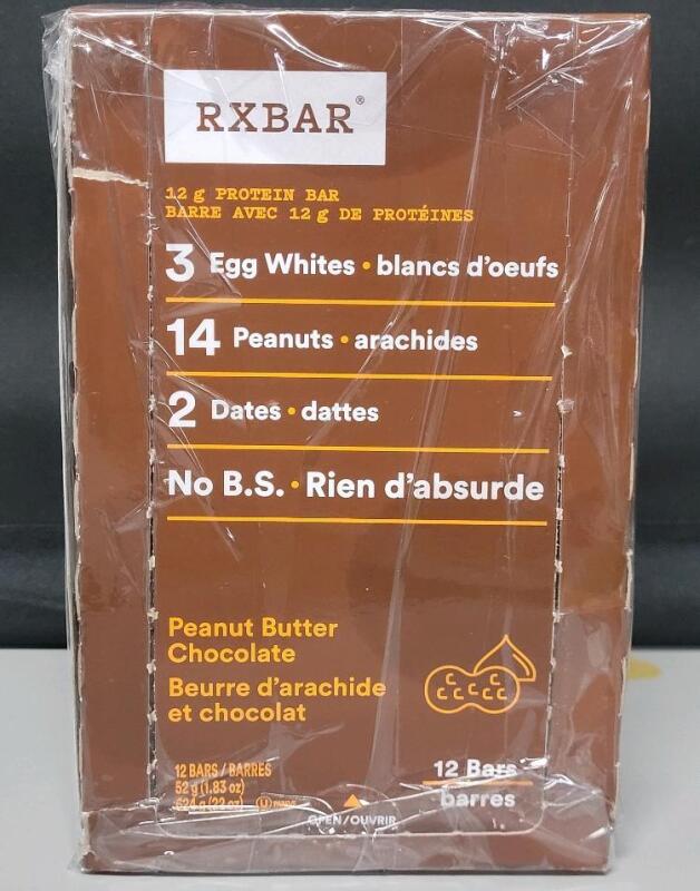 [BB 2025 OCT 11] RXbar Peanut Butter Chocolate 12g Protein Bars , 12 Bars .