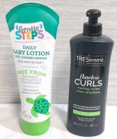 New Gentle Steps Daily Baby Lotion & TreSemm&eacute; Flawless Curls Combing Cream