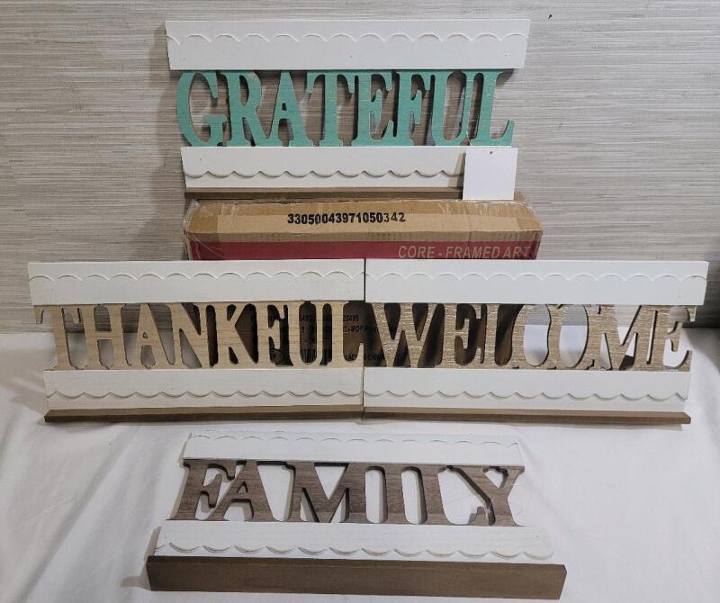 2 Sets New Wooden Home Decor Rustic Signs . Measures 15"&times;7.5" each
