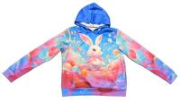 New Size 9-10yrs* Girl's Balloon Bunny All-Over Print Hoodie