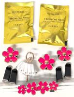 New Car Clip Air Fresheners & Vent Clip Decorations: 2&times; Tropical Fine Air Freshener Disks, 3&times; Daisy + Ballerina Air Freshener Disk Holders + 4 Backing Clips + 4 Decorative Clips