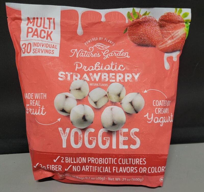 [BB 2025 JUL 15] Nature's Garden Probiotic Strawberry Yoggies . 30 Individual Servings . Sealed