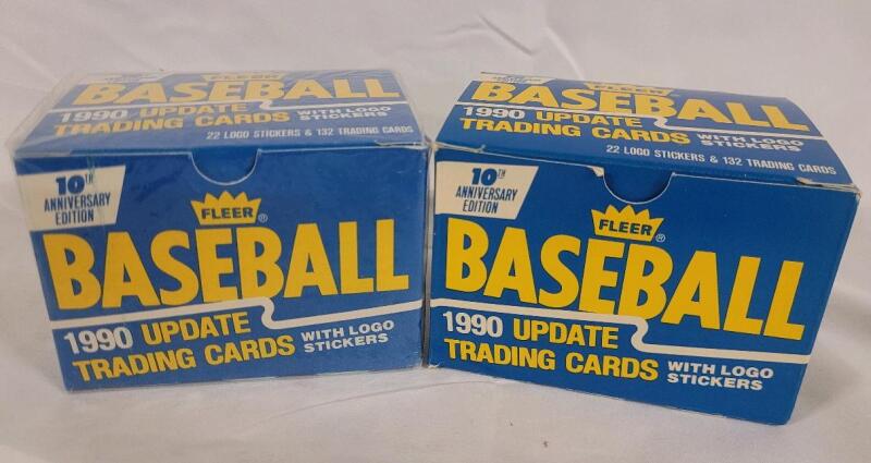 1990 Fleer Update MLB Baseball Trading Cards & Sticker Set . One (1) Sealed & One (1) Open