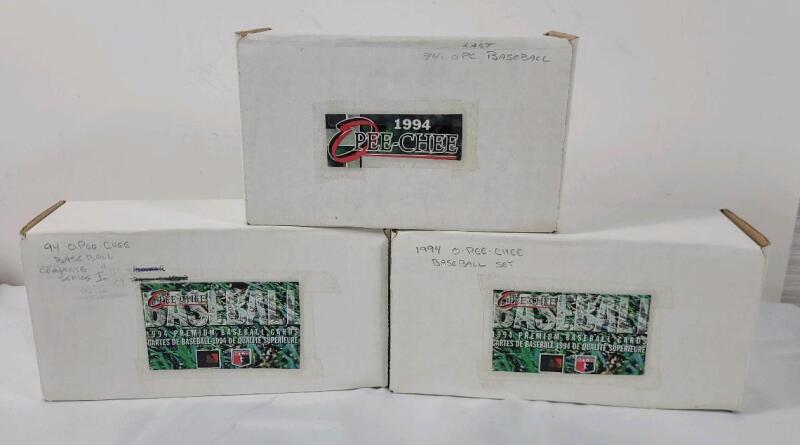 Three (3) 1994 O Pee Chee MLB Baseball Trading Card Sets . All Sets Appear Complete . This is the last Baseball set under the O Pee Chee name