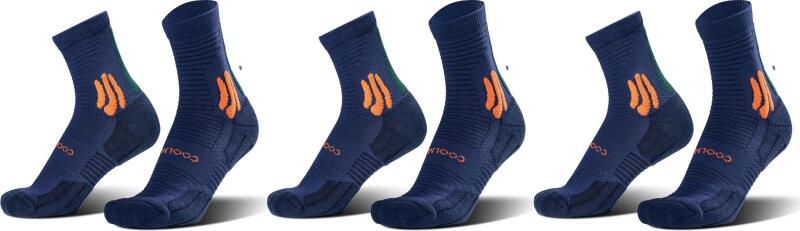 3 New Pairs Size SM (3-5M / 5-8W) BRISIRA Coolmax Bamboo Viscose Compression Running Socks Men Cushioned Anti Blister Athletic Tennis Golf Crew Quarter, Helps Prevent Blisters, Sweat & Odor