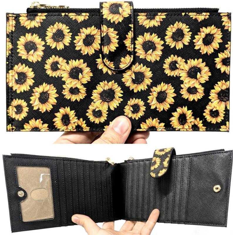 New Feith & Felly Women's Card Case Wallet with Tons of Room For Cards + 2 Zippered Sections For Coins or Cash
