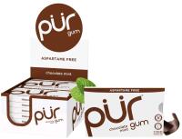 12 New P&Uuml;R 100% Xylitol Chewing Gum Packs : Chocolate Mint [BB 04/2028] Sugar & Aspartame Free