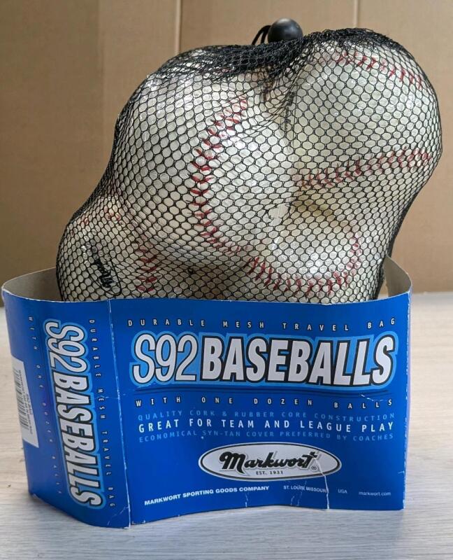 12 New S29 Baseballs with Mesh Travel Bag.