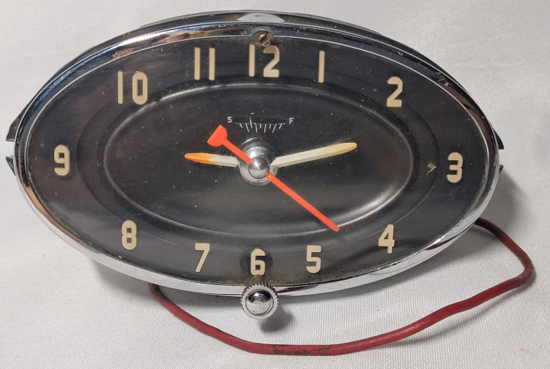 Vintage 1956 Oldsmobile Dash Clock , 5"×3.5"