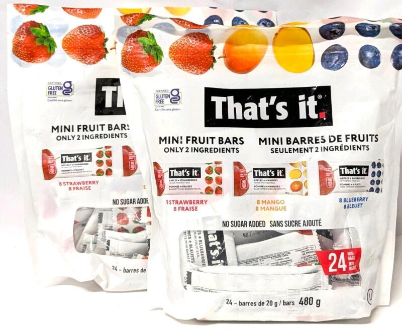 [BB 10/2025] 2 New THAT'S IT 2-Ingredient Fruit Bars, 24 Mini Bars Each